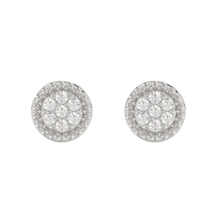 LADIES EARRINGS 0.20CT ROUND DIAMOND 14K WHITE GOLD