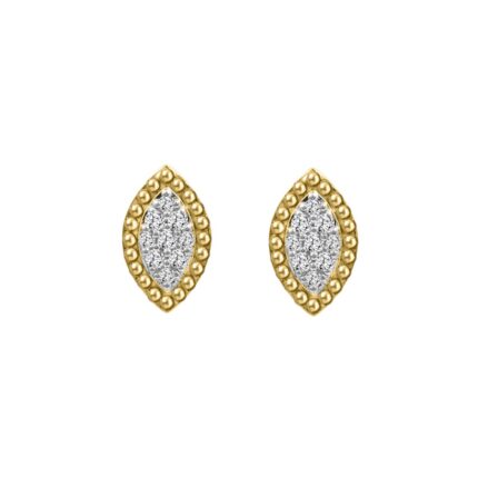10K Yellow Gold 0.20CT Diamond Halo Fashion Earrings Round Diamond Women’S Earrings