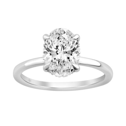 14K WHITE GOLD 2.00CT OVAL/ROUND DIAMOND LADIES RING (CENTER STONE OVAL DIAMOND 2CT)