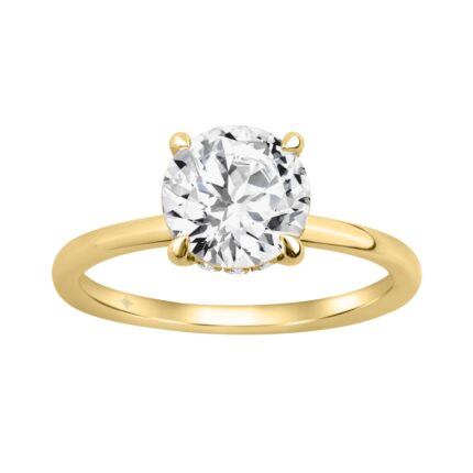 14K YELLOW GOLD 2.00CT ROUND DIAMOND LADIES RING (CENTER STONE ROUND DIAMOND 2CT)