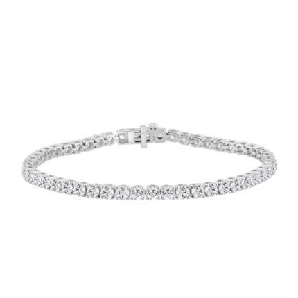 14K WHITE GOLD 6 3/8CT ROUND DIAMOND LADIES BRACELET