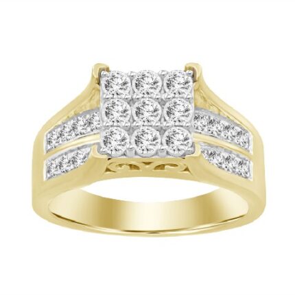 LADIES RING 0.50CT ROUND DIAMOND 10K YELLOW GOLD