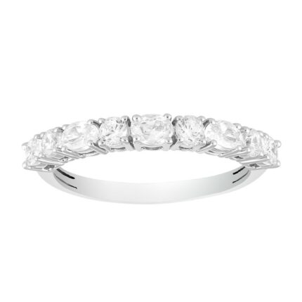 LADIES RING 0.75CT ROUND/OVAL DIAMOND 14K WHITE GOLD