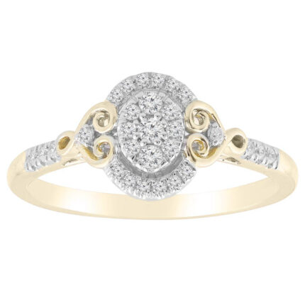 LADIES RING 0.20CT ROUND DIAMOND 10K YELLOW GOLD