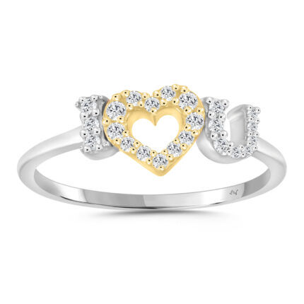 LADIES RING 0.15CT ROUND DIAMOND 10K YELLOW/WHITE GOLD