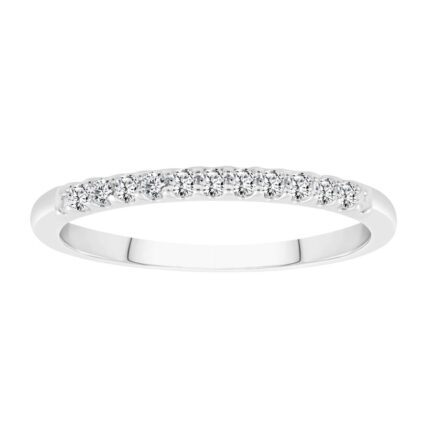 LADIES BAND 0.15CT ROUND DIAMOND 14K WHITE GOLD
