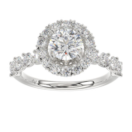 LADIES SEMI MOUNT RING 1.00CT ROUND DIAMOND 14K WHITE GOLD  (SI QUALITY) (CENTER STONE 1.00CT ROUND DIAMOND)