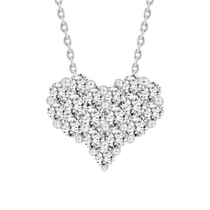 LADIES PENDANT WITH CHAIN 0.30CT ROUND DIAMOND 14K WHITE GOLD