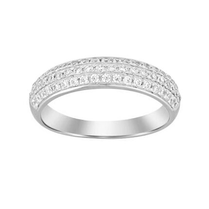 LADIES BAND 0.50CT ROUND DIAMOND 10K WHITE GOLD