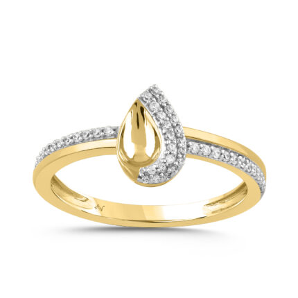 LADIES RING 0.13CT ROUND DIAMOND 10K YELLOW GOLD