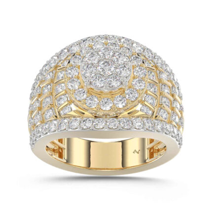LADIES RING 2.00CT ROUND DIAMOND 10K YELLOW GOLD