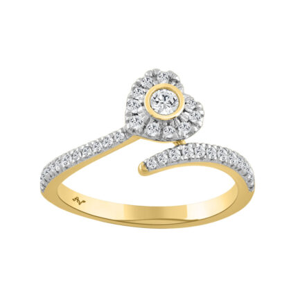 LADIES RING 0.33CT ROUND DIAMOND 14K YELLOW GOLD