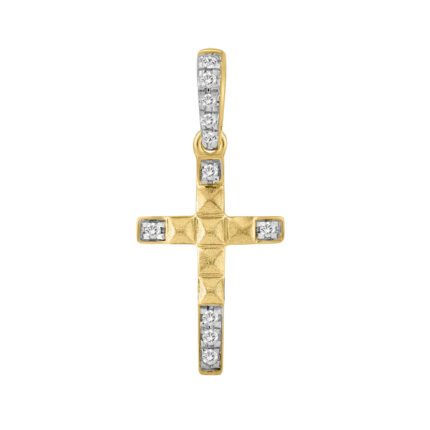 LADIES PENDANT WITH CHAIN 0.05CT ROUND DIAMOND 10K YELLOW GOLD