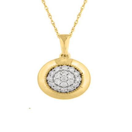 LADIES PENDANT WITH CHAIN 0.25CT ROUND DIAMOND 10K YELLOW GOLD