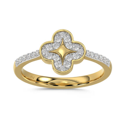 LADIES RING 0.25CT ROUND DIAMOND 10K YELLOW GOLD