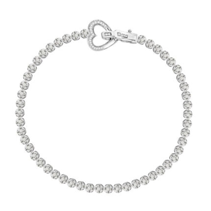 LADIES BRACELET 0.55CT ROUND DIAMOND STERLING SILVER WHITE
