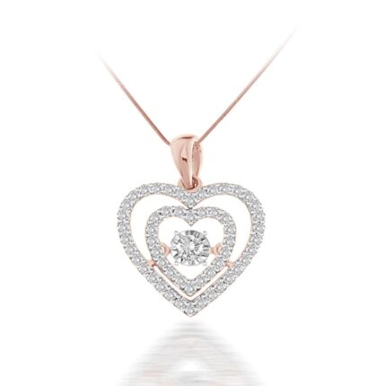 LADIES PENDANT WITH CHAIN 0.35CT ROUND/DARK BROWN 10K ROSE GOLD