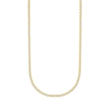 MENS NECKLACE 7CT ROUND DIAMOND 14K YELLOW GOLD